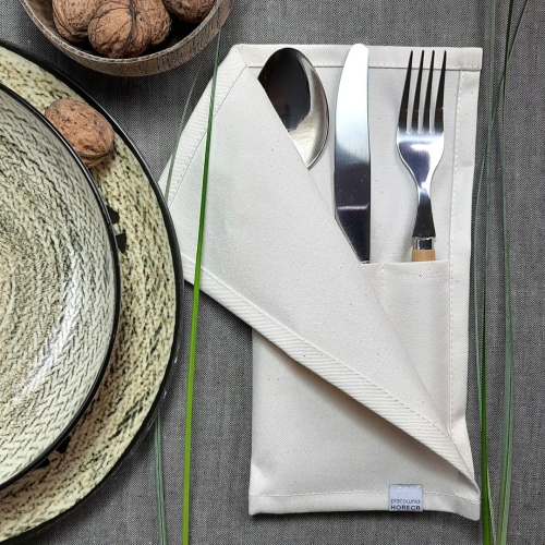 natural folding cutlery pocket