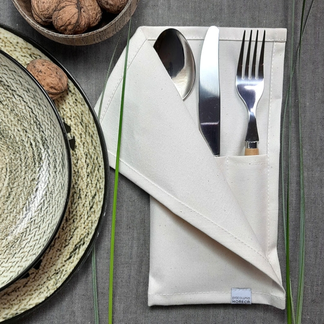 natural folding cutlery pocket
