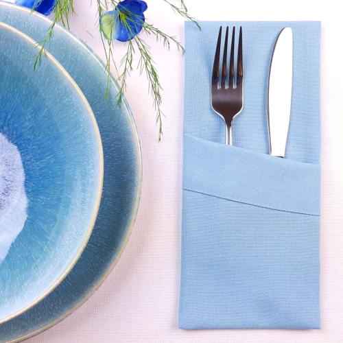 blue cutlery pocket