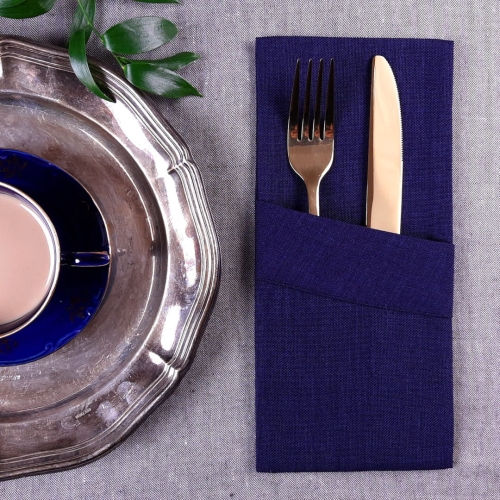navy-blue cutlery pocket