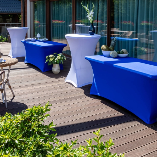 stretch cocktail table covers | PRACOWNIA HORECA