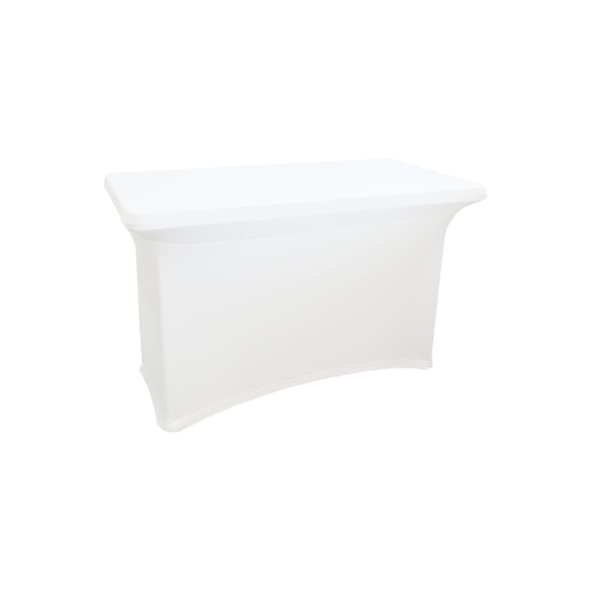white elastic banquet table cover 120x60 cm