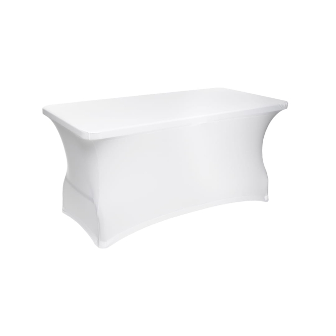 white elastic catering table cover 150x75 cm