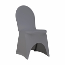 szary pokrowiec elastyczny na krzesło bankietowe