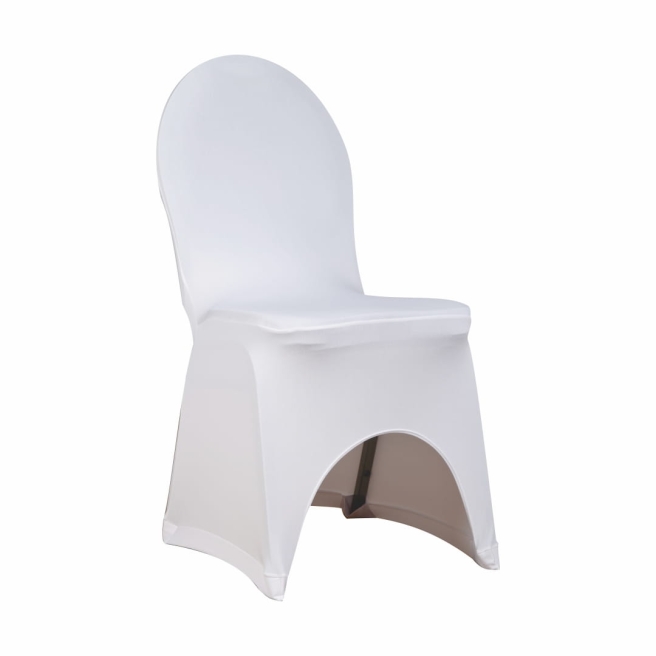 white elastic banquet chair cover