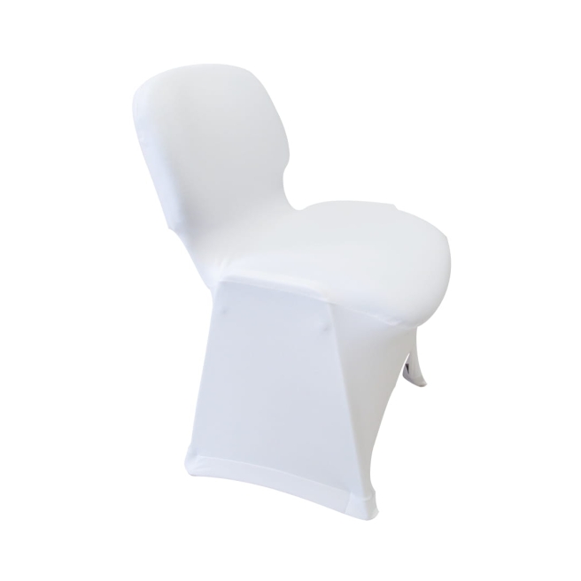 biały elastyczny pokrowiec na krzesło ISO