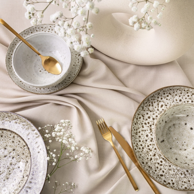 beige stain resistant Porto tablecloth
