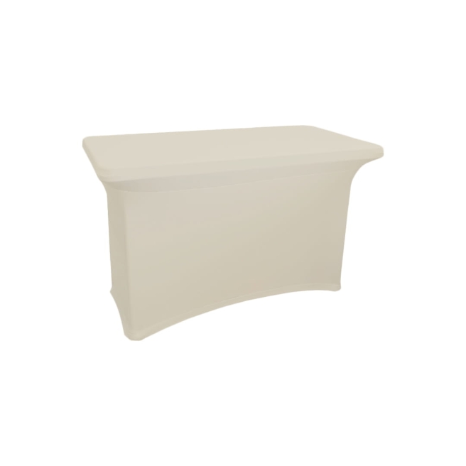 beige elastic table cover 122x61cm