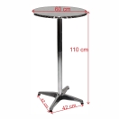 wymiary stołu koktajl 60 krzyżak | PRACOWNIA HORECA