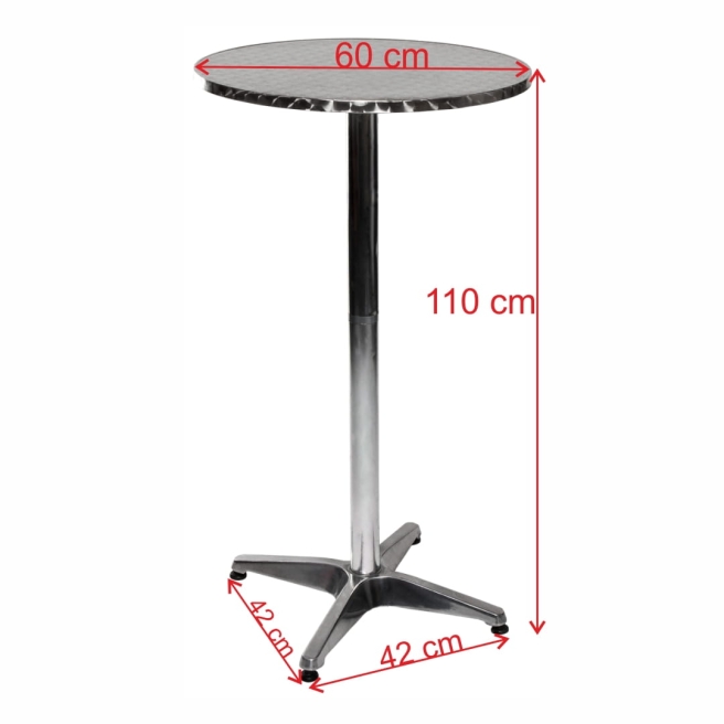 wymiary stołu koktajl 60 krzyżak | PRACOWNIA HORECA