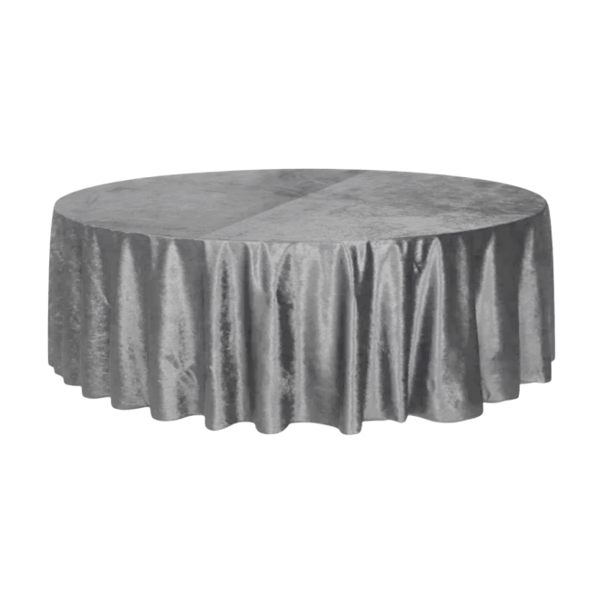 obrus szary welurowy średnica 320cm | PRACOWNIA HORECA