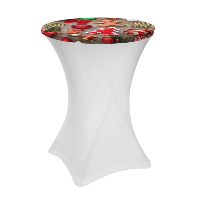 cocktail table topper 80cm with Christmas print | PRACOWNIA HORECA