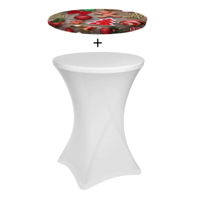 Christmas Mix cocktail table top cover 80c m | PRACOWNIA HORECA