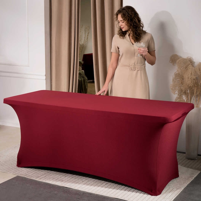 burgundy elastic table cover 180x75 cm | PRACOWNIA HORECA