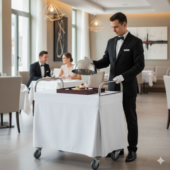 white service trolley cover Dekor | PRACOWNIA HORECA