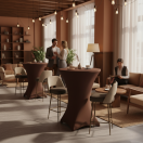 elastic cocktail table cover chocolate | PRACOWNIA HORECA