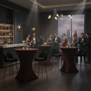 brown cocktail banquet table cover 80cm| PRACOWNIA HORECA