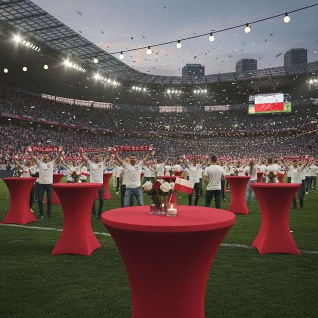 red cocktail table covers| PRACOWNIA HORECA