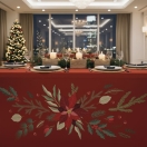 tablecloth with christmas print poinsettia | PRACOWNIA HORECA