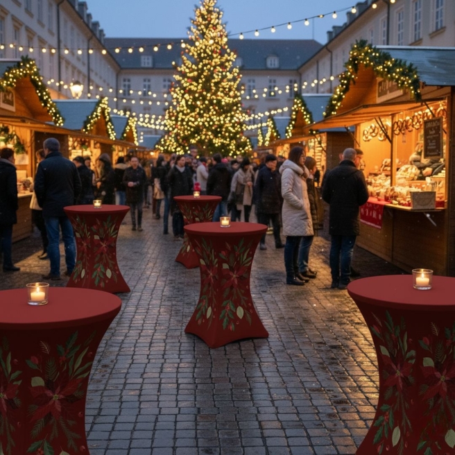 cocktail table covers with christmas prin | PRACOWNIA HORECA