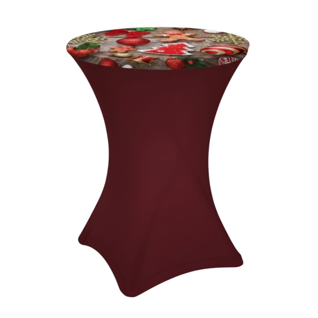 cocktail table topper 80cm with Christmas print | PRACOWNIA HORECA