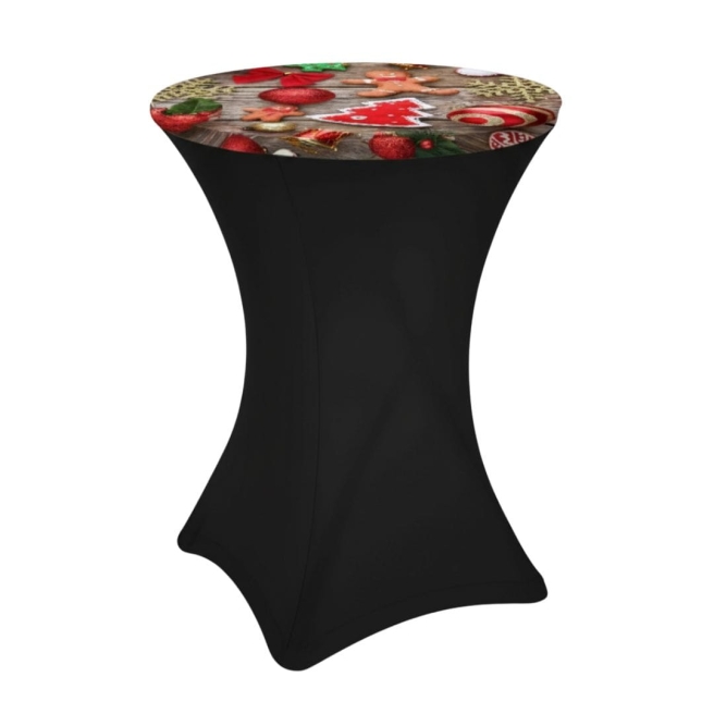 cocktail table topper 80cm with Christmas print | PRACOWNIA HORECA
