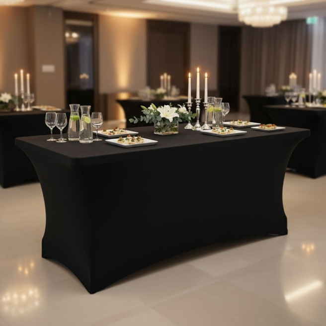 black catering table cover 180x75 | PRACOWNIA HORECA