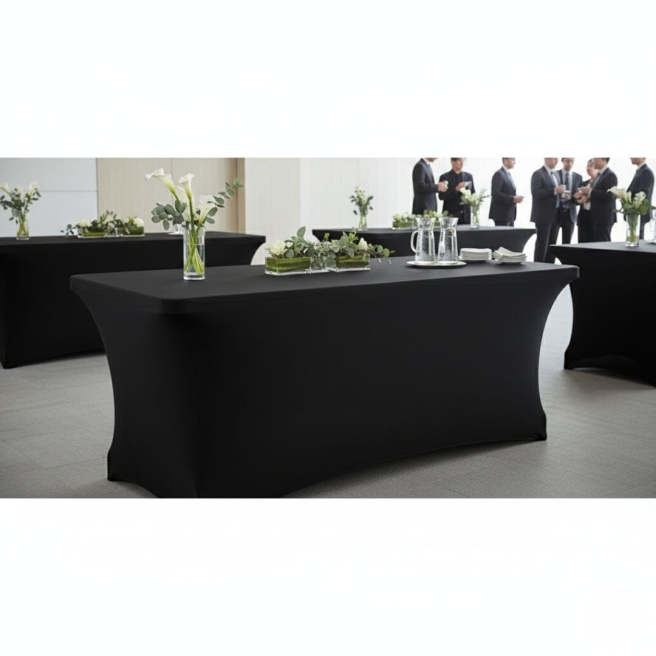 black stretch table covers 180x75 | PRACOWNIA HORECA