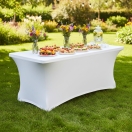 white stretch catering table cover 180x75cm | PRACOWNIA HORECA