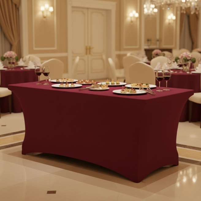 burgundy banquete table cover 180x75cm | PRACOWNIA HORECA