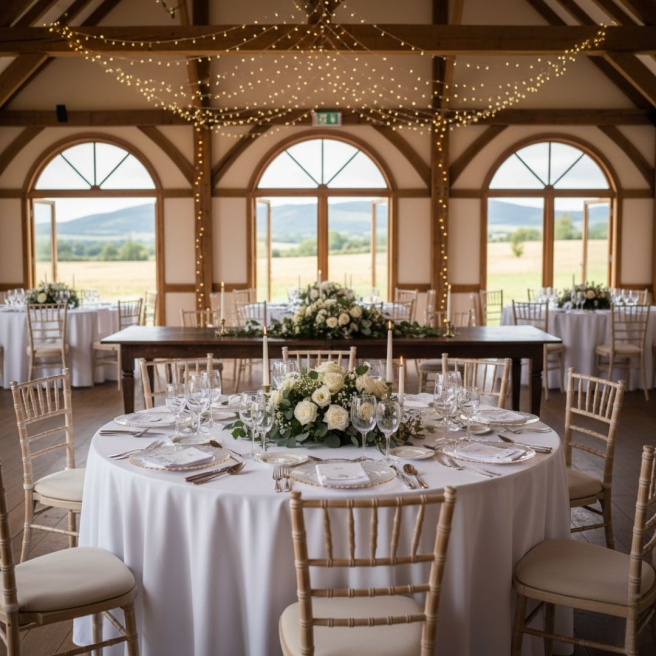 obrus okrągły plamoodporny biały Porto 320cm | PRACOWNIA HORECA