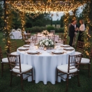 biały obrus okrągły 320cm | PRACOWNIA HORECA