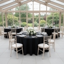 czarny obrus okrągły plamoodporny 320cm | PRACOWNIA HORECA