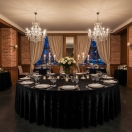 czarny obrus welurowy okrągły bankietowy 320cm | PRACOWNIA HORECA