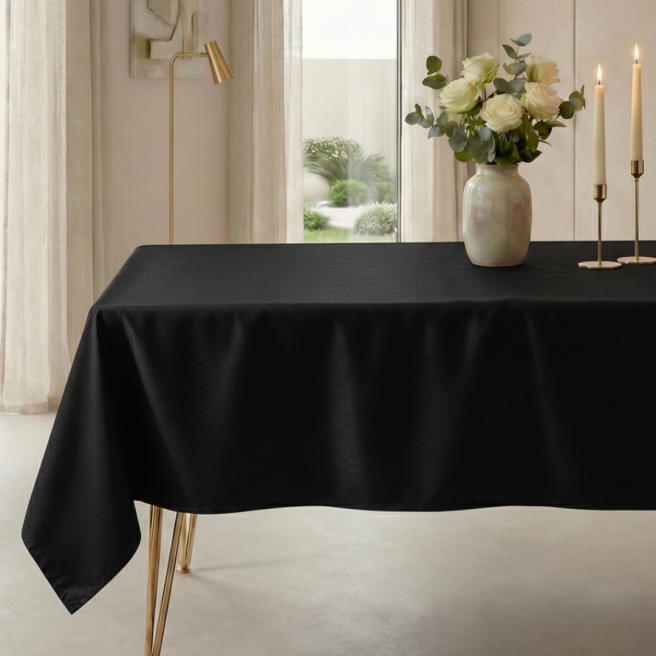 czarny plamoodporny obrus Malaga | PRACOWNIA HORECA