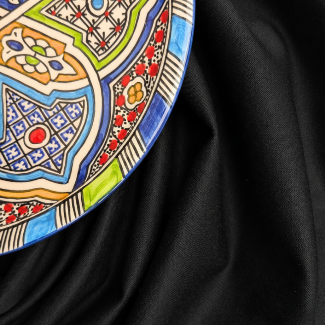 plamoodporny czarny obrus Malaga | PRACOWNIA HORECA