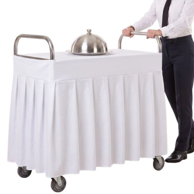 biały pokrowiec na wózek kelnerski Fiesta | PRACOWNIA HORECA