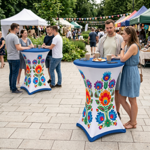 pokrowiec na stół 80/110cm z wzorem łowickim | PRACOWNIA HORECA