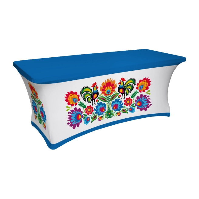 elastyczny pokrowiec na stół cateringowy 180x75cm z nadrukiem | PRACOWNIA HORECA