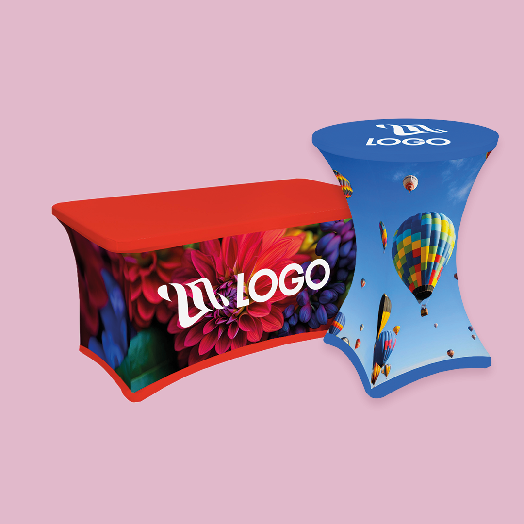 Printed table cover with logo